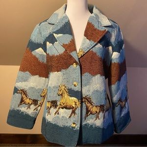 Back in the Saddle Shacket Blazer Horses Rodeo Cowgirl Yellowstone xl southwest